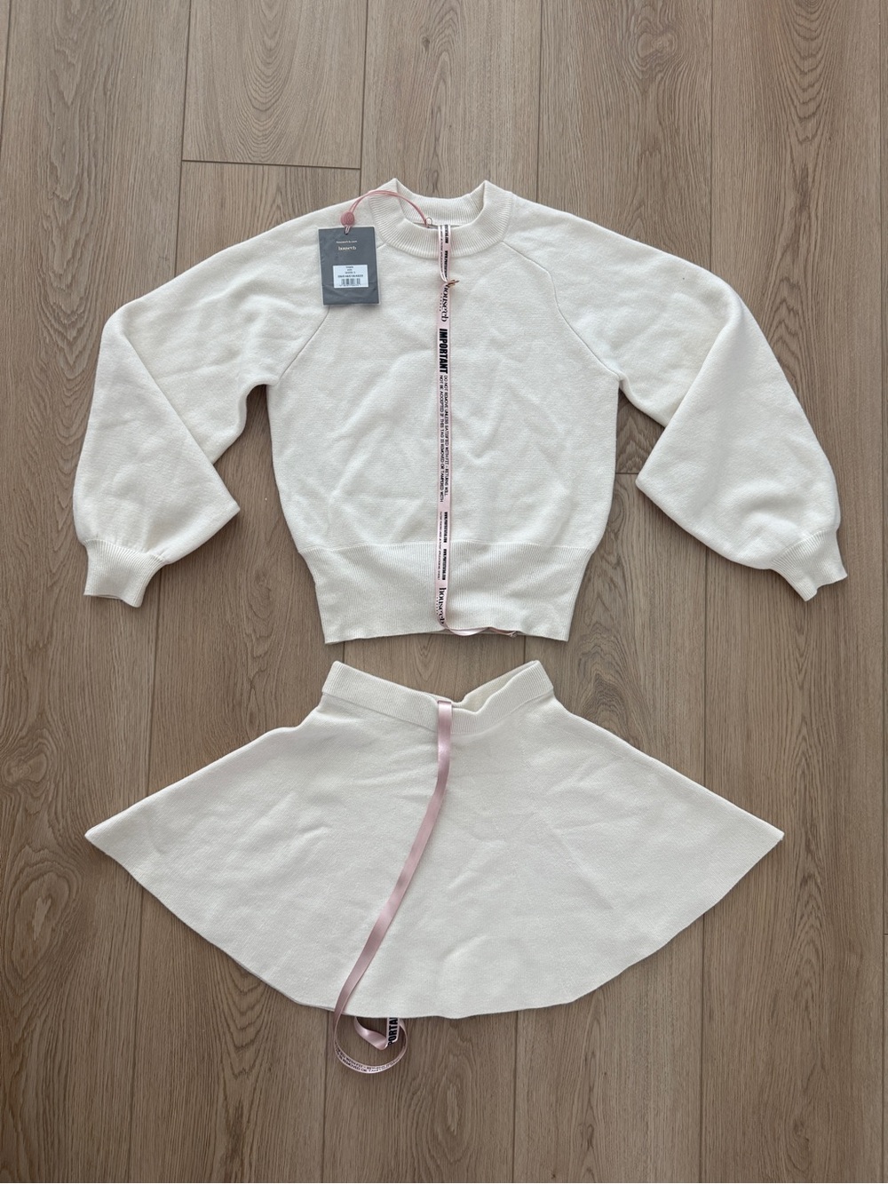 House of CB Cream Knit Sweater skirt set brand new with tags
